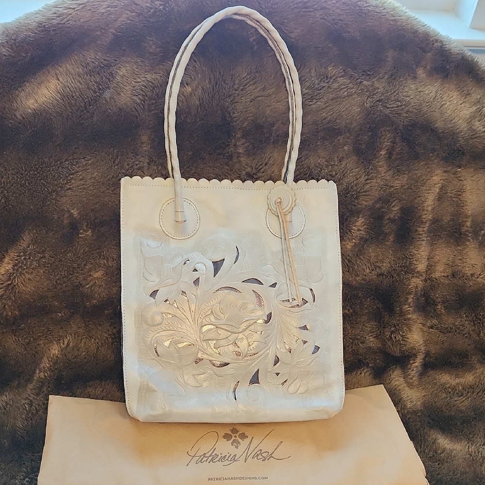 Patricia Nash White Leather Tote Bag